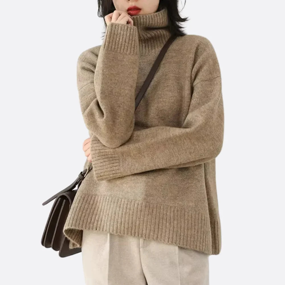 Oversized Women's Turtleneck Sweater, Comfortable