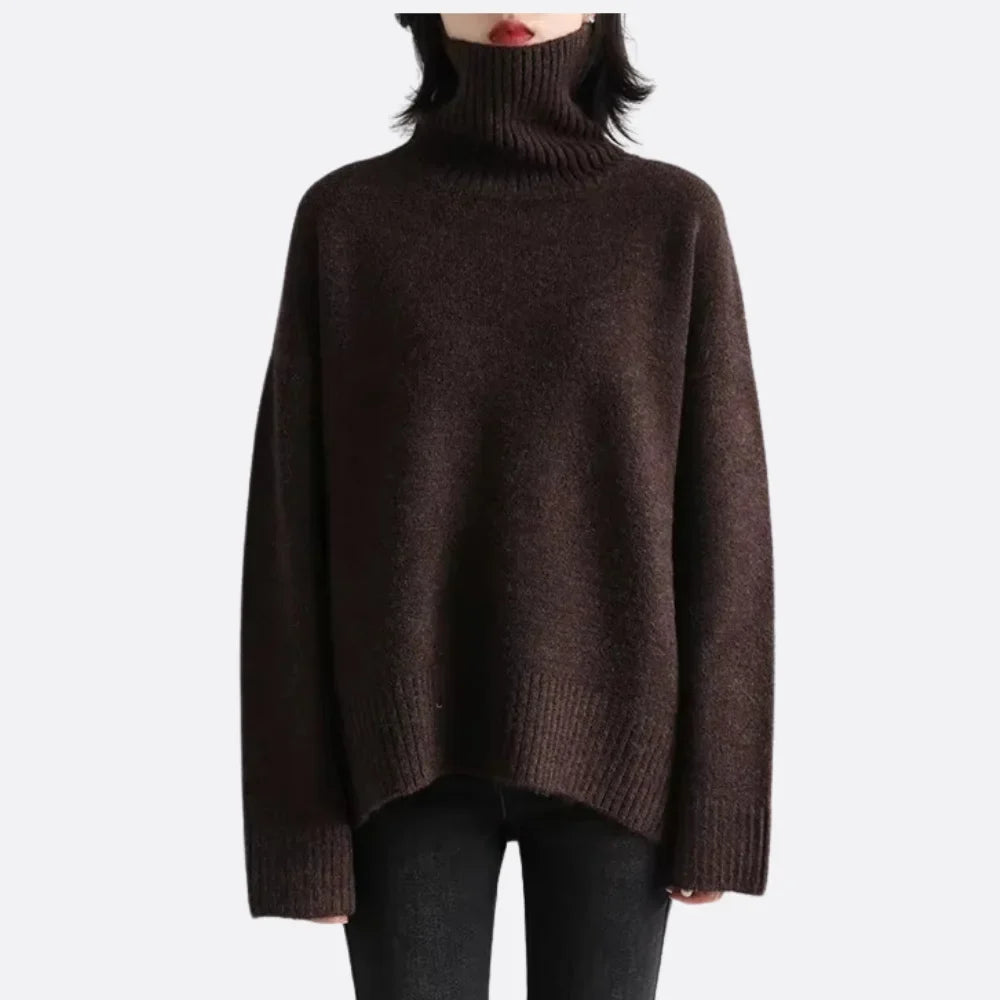 Oversized Women's Turtleneck Sweater, Comfortable