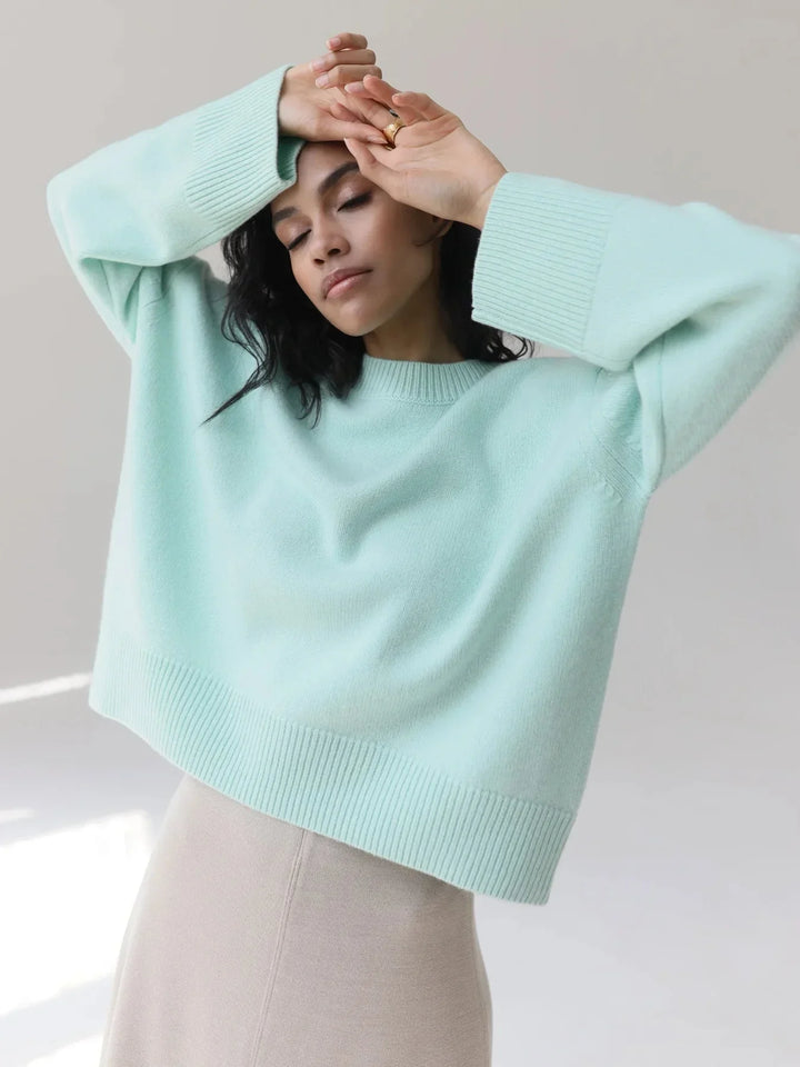 Women's long-sleeve crew-neck sweater
