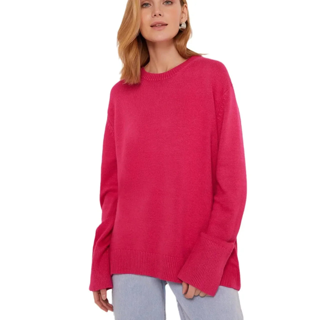 Women's long-sleeve crew-neck sweater