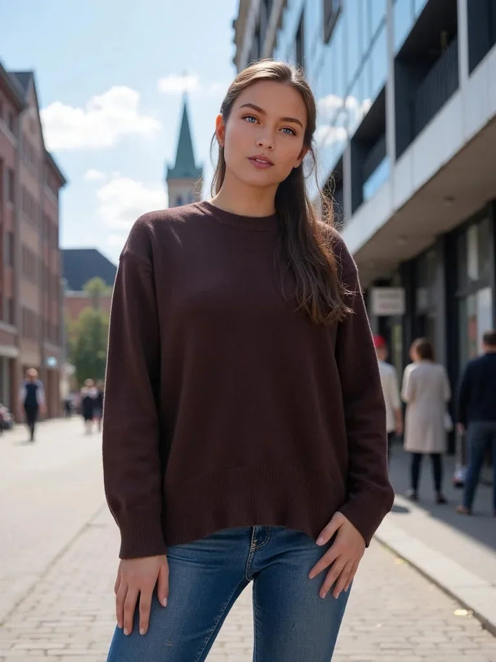 Women's long-sleeve crew-neck sweater