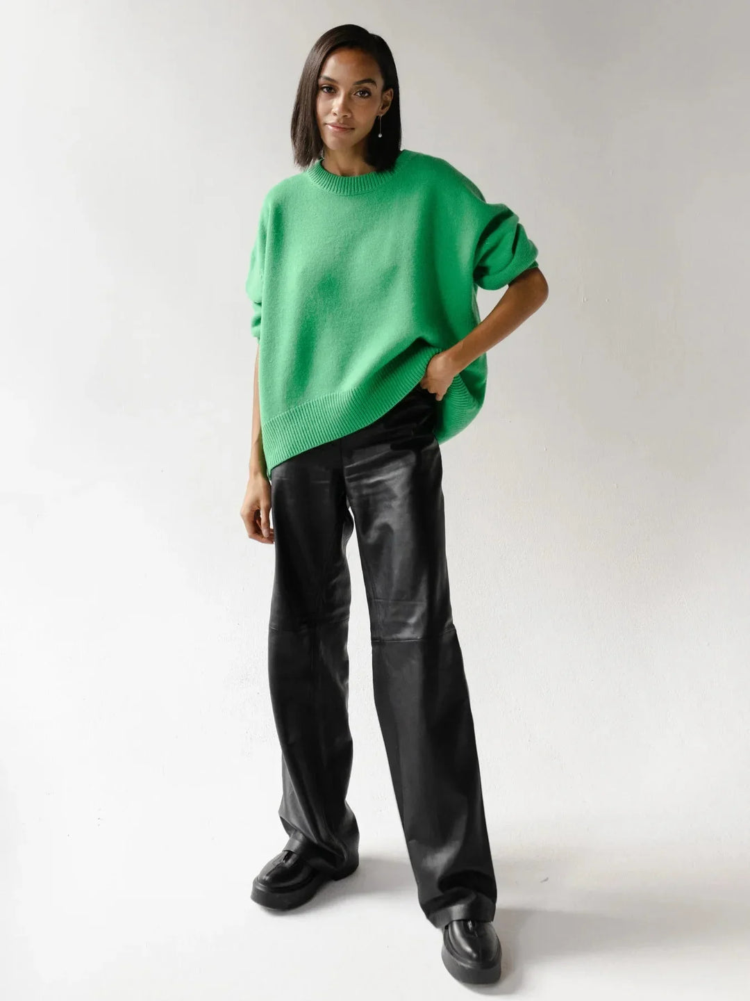 Women's long-sleeve crew-neck sweater