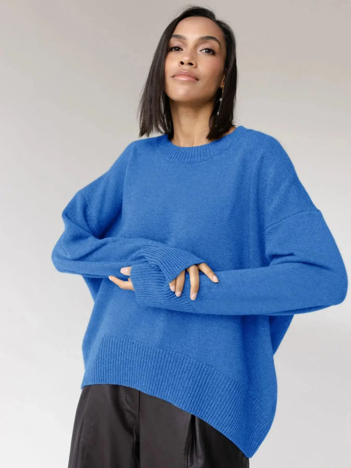 Women's long-sleeve crew-neck sweater