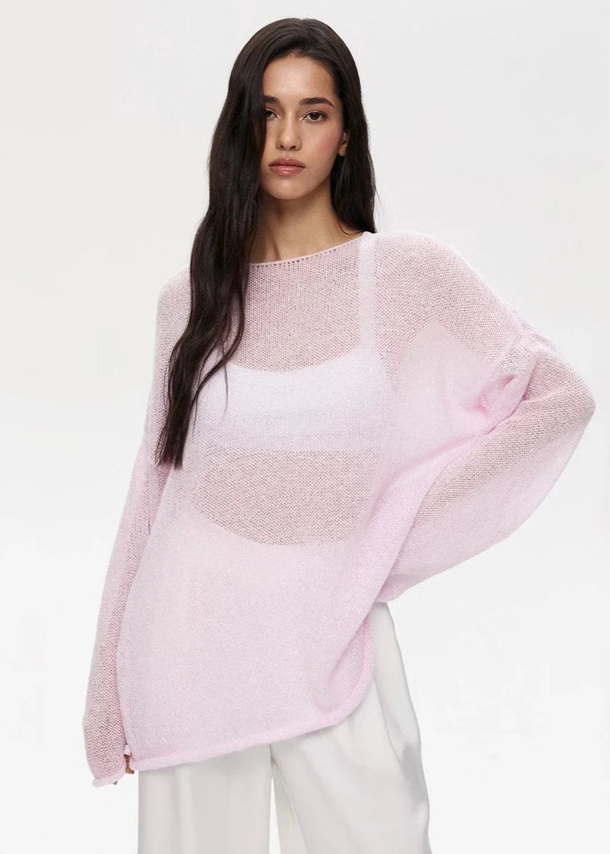 Lightweight women's sweater in sheer knit