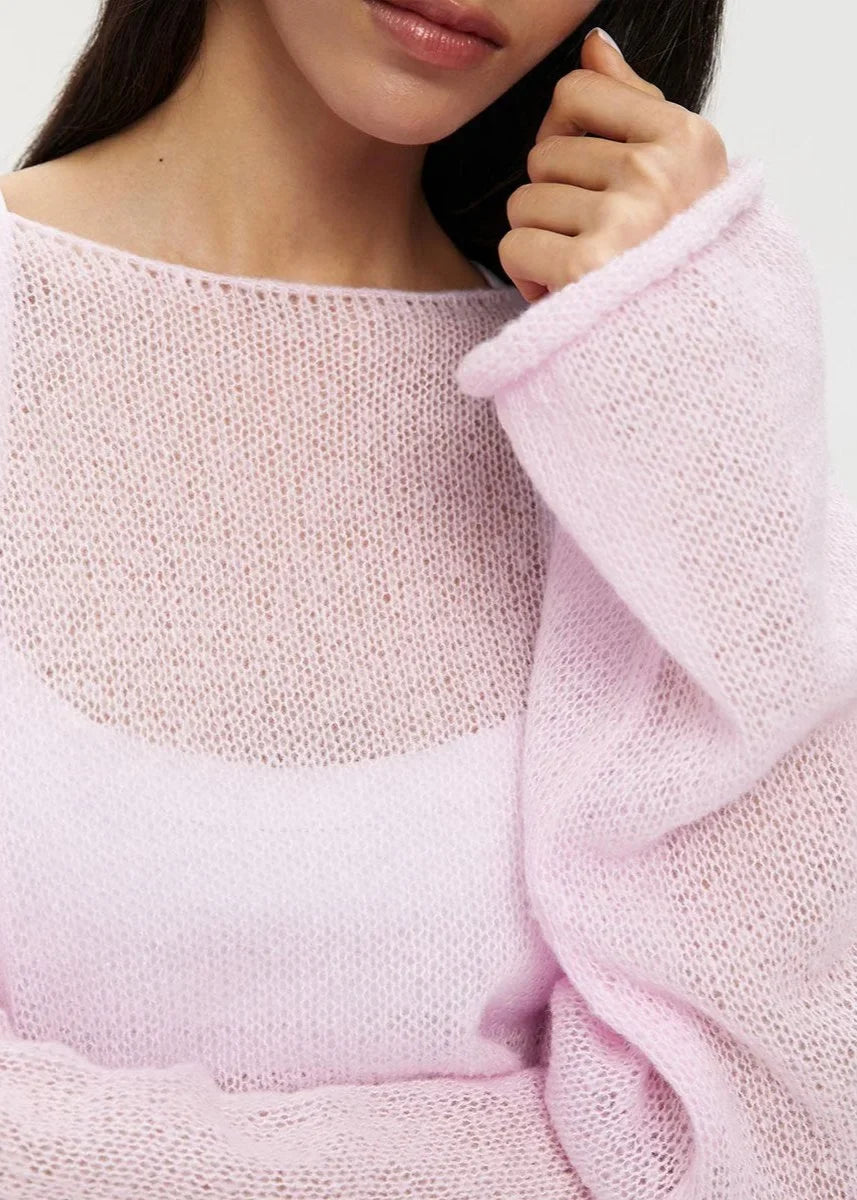 Lightweight women's sweater in sheer knit