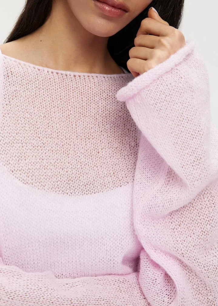 Lightweight women's sweater in sheer knit