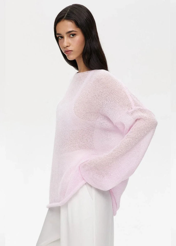 Lightweight women's sweater in sheer knit