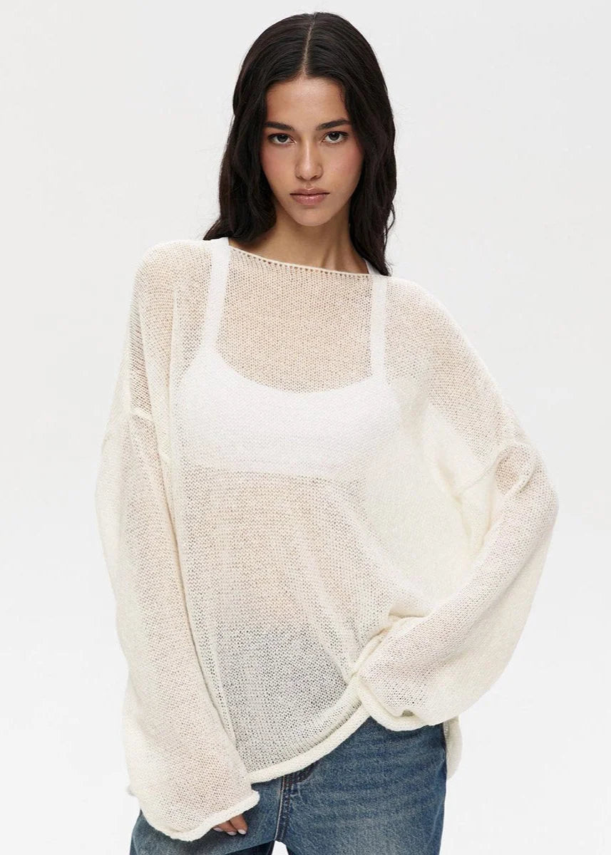Lightweight women's sweater in sheer knit