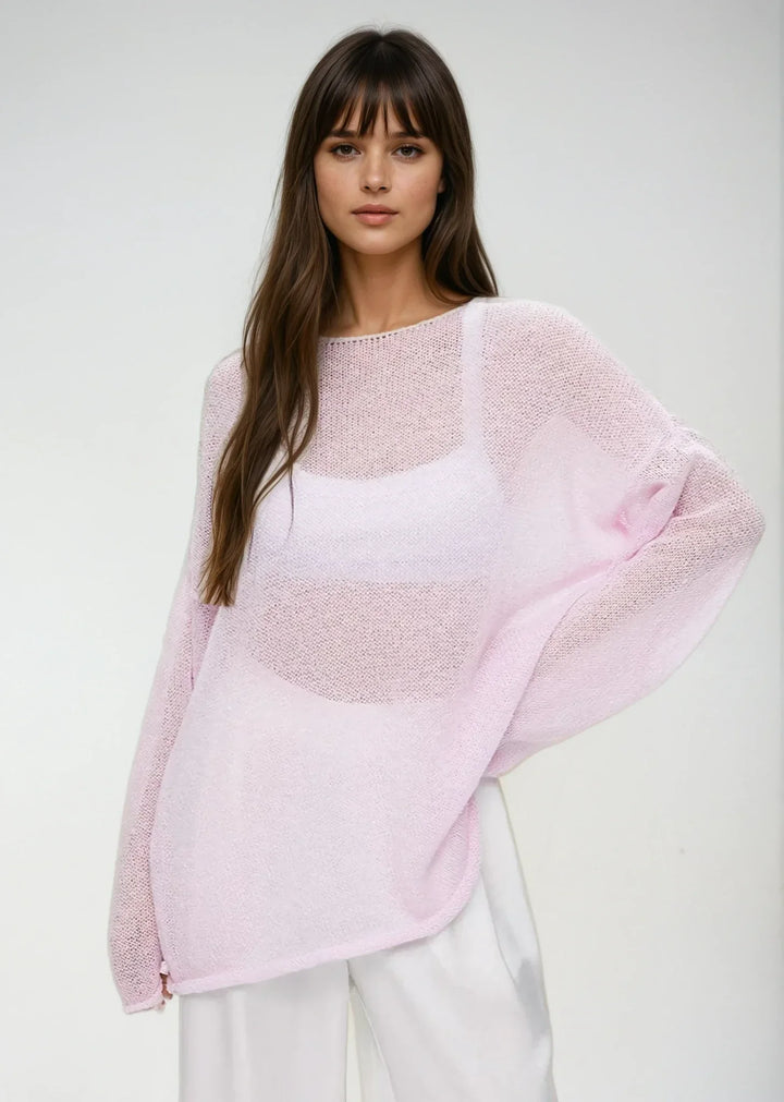 Lightweight women's sweater in sheer knit