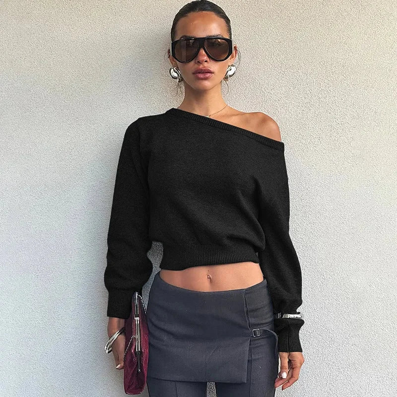 One-Shoulder Sweater for Women in Casual Style