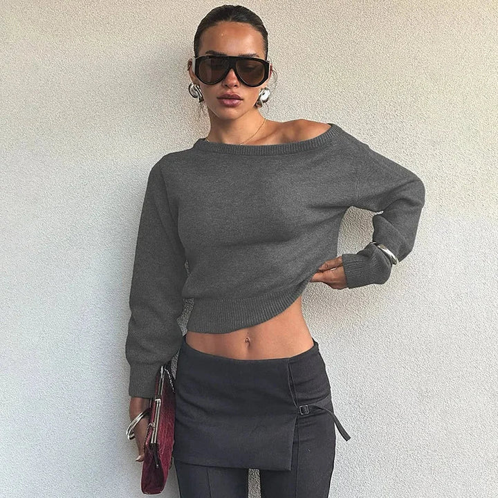 One-Shoulder Sweater for Women in Casual Style
