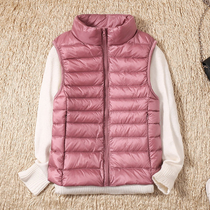Rebeca | Women's Padded Down Vest with High Collar and Zipper