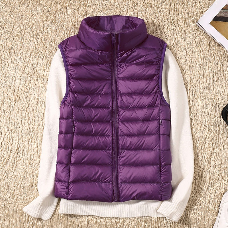 Rebeca | Women's Padded Down Vest with High Collar and Zipper