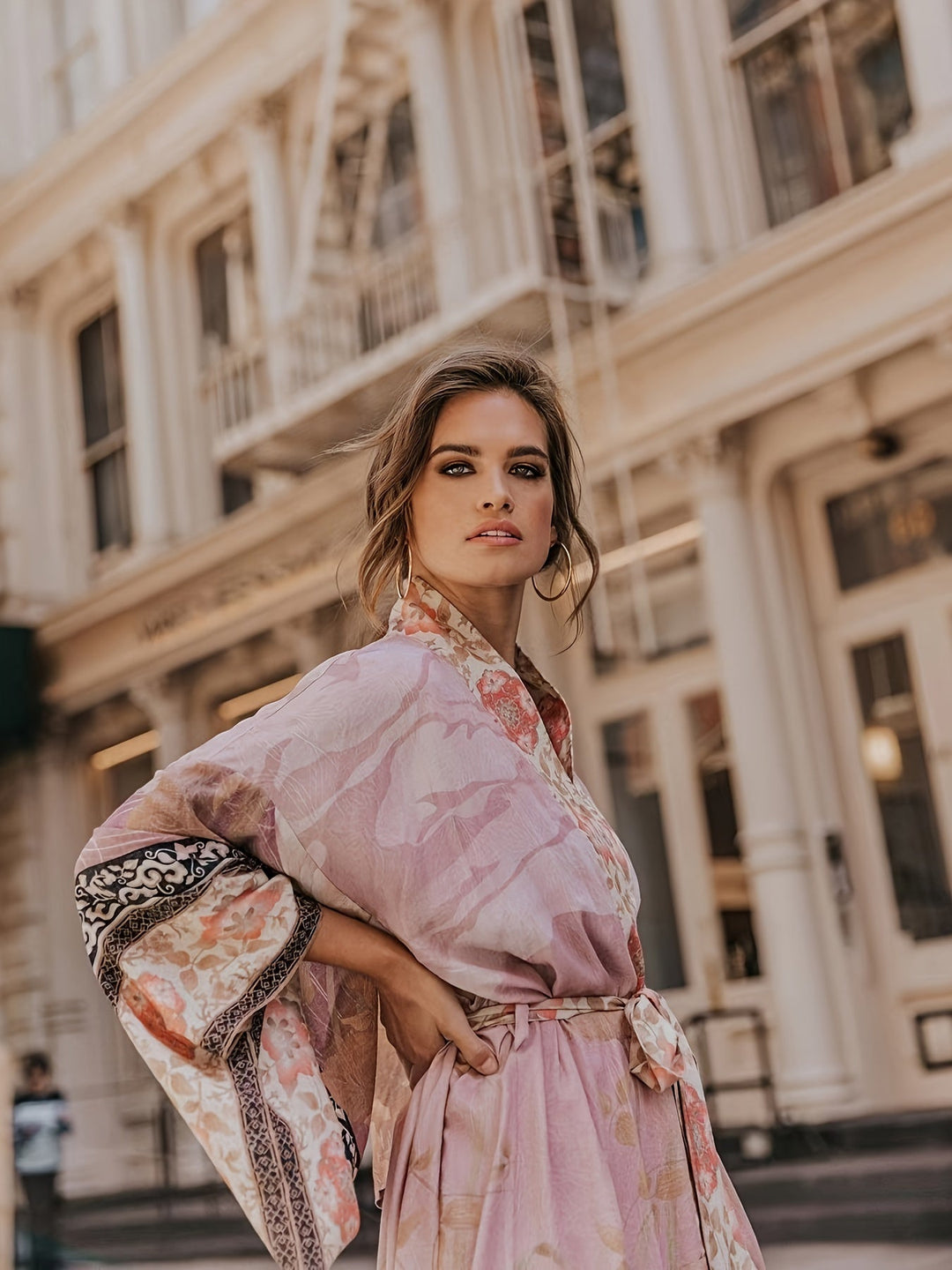 Floral Motif Kimono Jacket - Ava