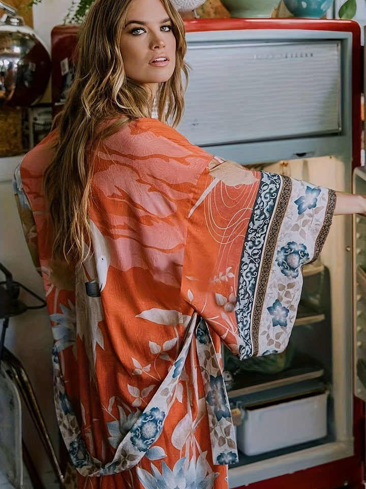 Floral Motif Kimono Jacket - Ava
