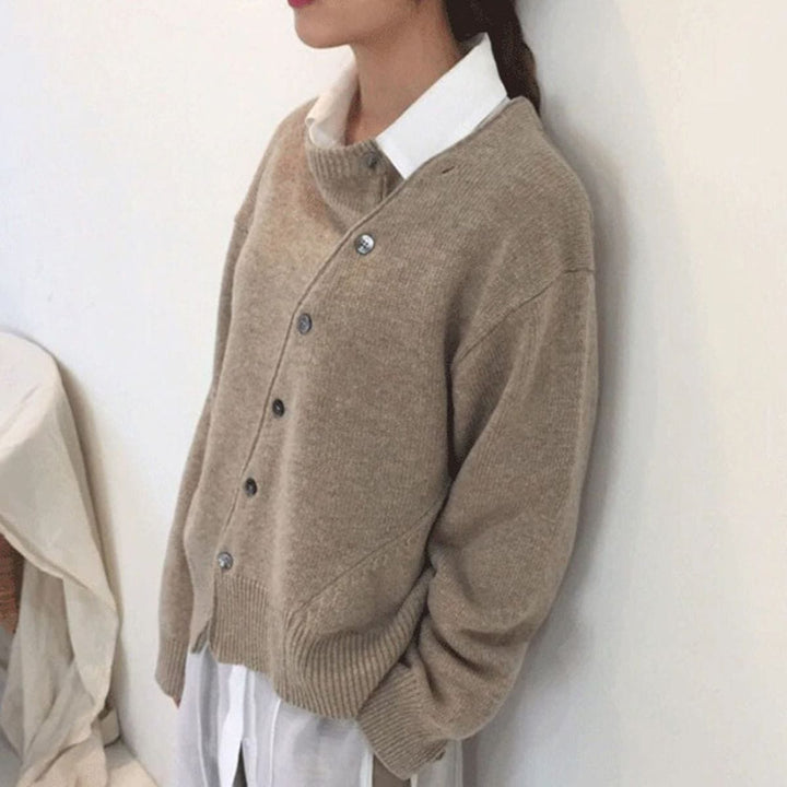 Button-Front Cardigan Sweater for Women