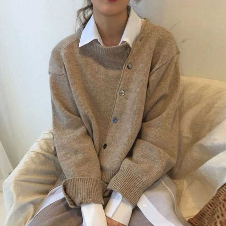 Button-Front Cardigan Sweater for Women