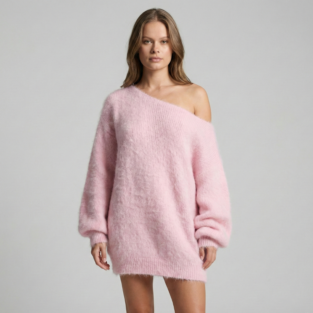 Loose-fit women's off-the-shoulder sweater
