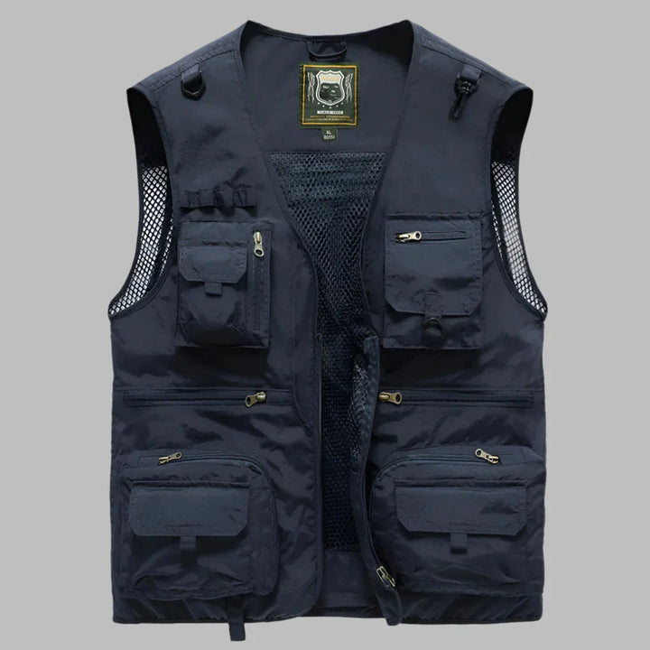Men's Lightweight Multi-Pocket Utility Vest | Water-Repellent Travel Gilet | Breathable Summer Outdoor Bodywarmer