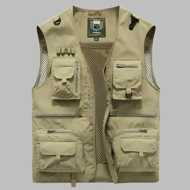 Men's Lightweight Multi-Pocket Utility Vest | Water-Repellent Travel Gilet | Breathable Summer Outdoor Bodywarmer