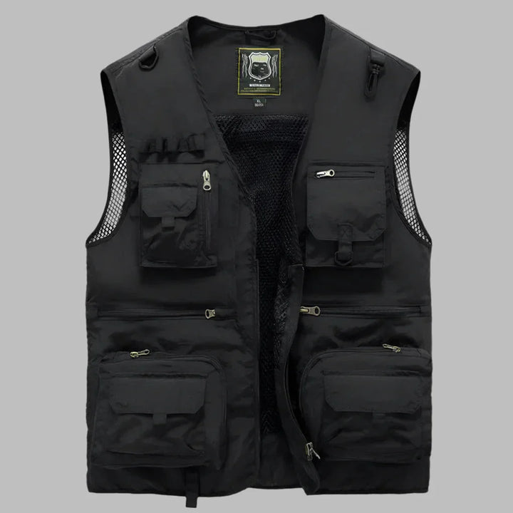 Men's Lightweight Multi-Pocket Utility Vest | Water-Repellent Travel Gilet | Breathable Summer Outdoor Bodywarmer