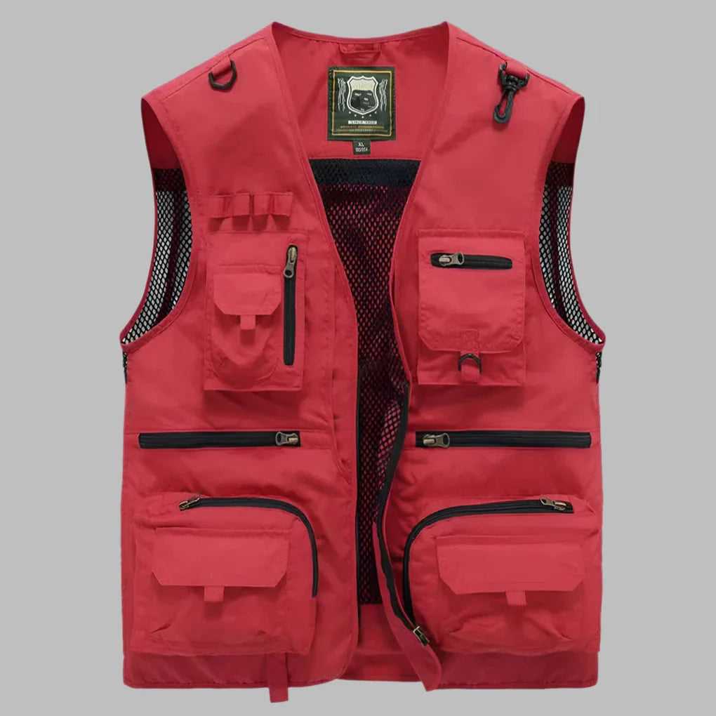 Men's Lightweight Multi-Pocket Utility Vest | Water-Repellent Travel Gilet | Breathable Summer Outdoor Bodywarmer