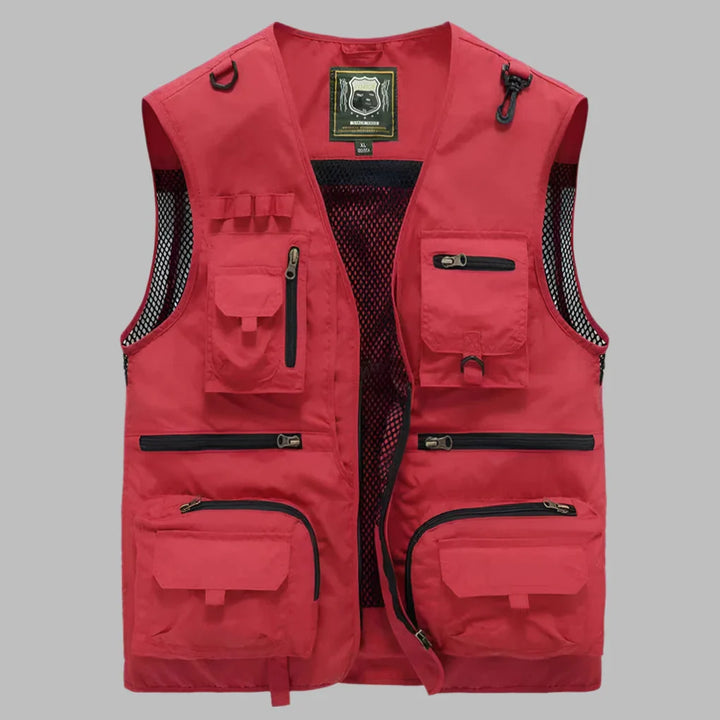 Men's Lightweight Multi-Pocket Utility Vest | Water-Repellent Travel Gilet | Breathable Summer Outdoor Bodywarmer