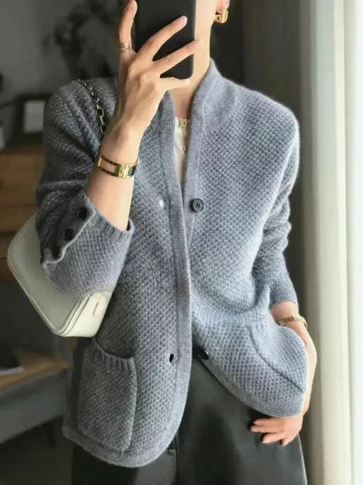 Sofía | Women’s Cashmere Button-Front Round-Neck Cardigan