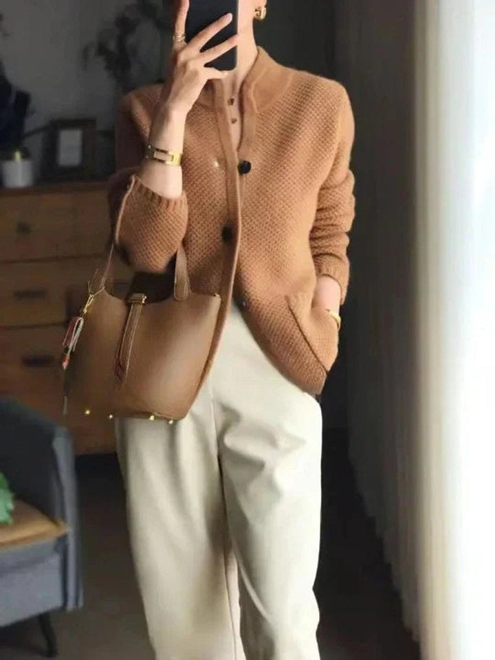 Sofía | Women’s Cashmere Button-Front Round-Neck Cardigan