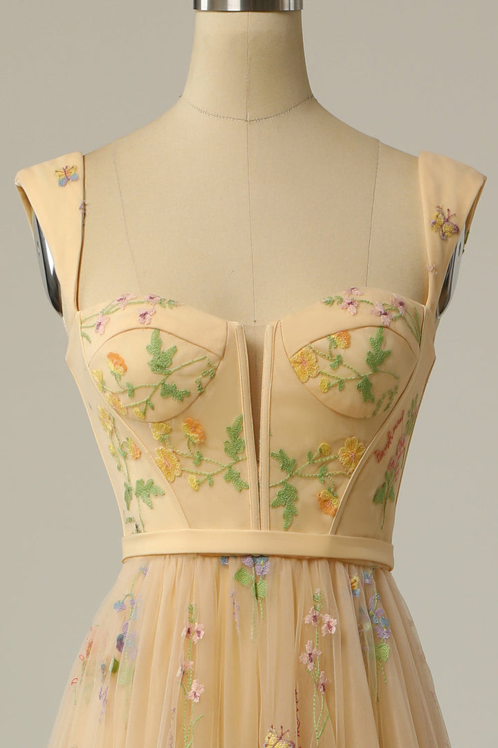 Elegant Embroidered A-Line Ball Gown - Isabelle