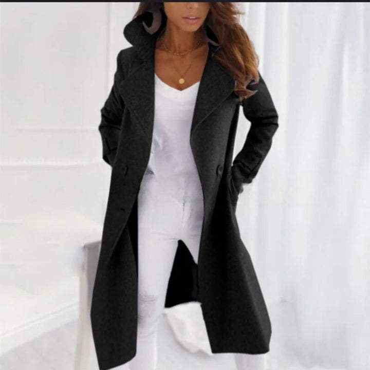 Chic Women's Overcoat with Notched Collar - Isabella