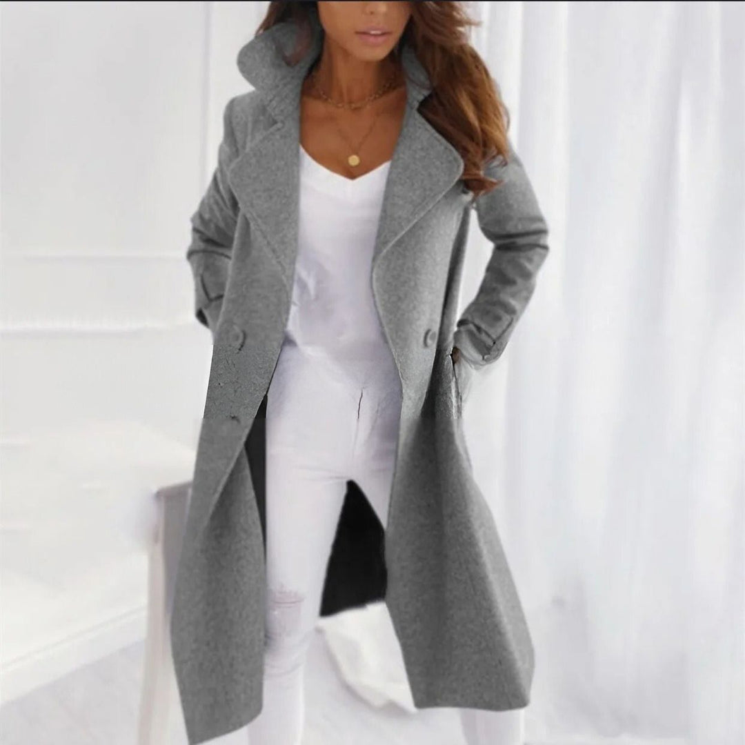 Chic Women's Overcoat with Notched Collar - Isabella