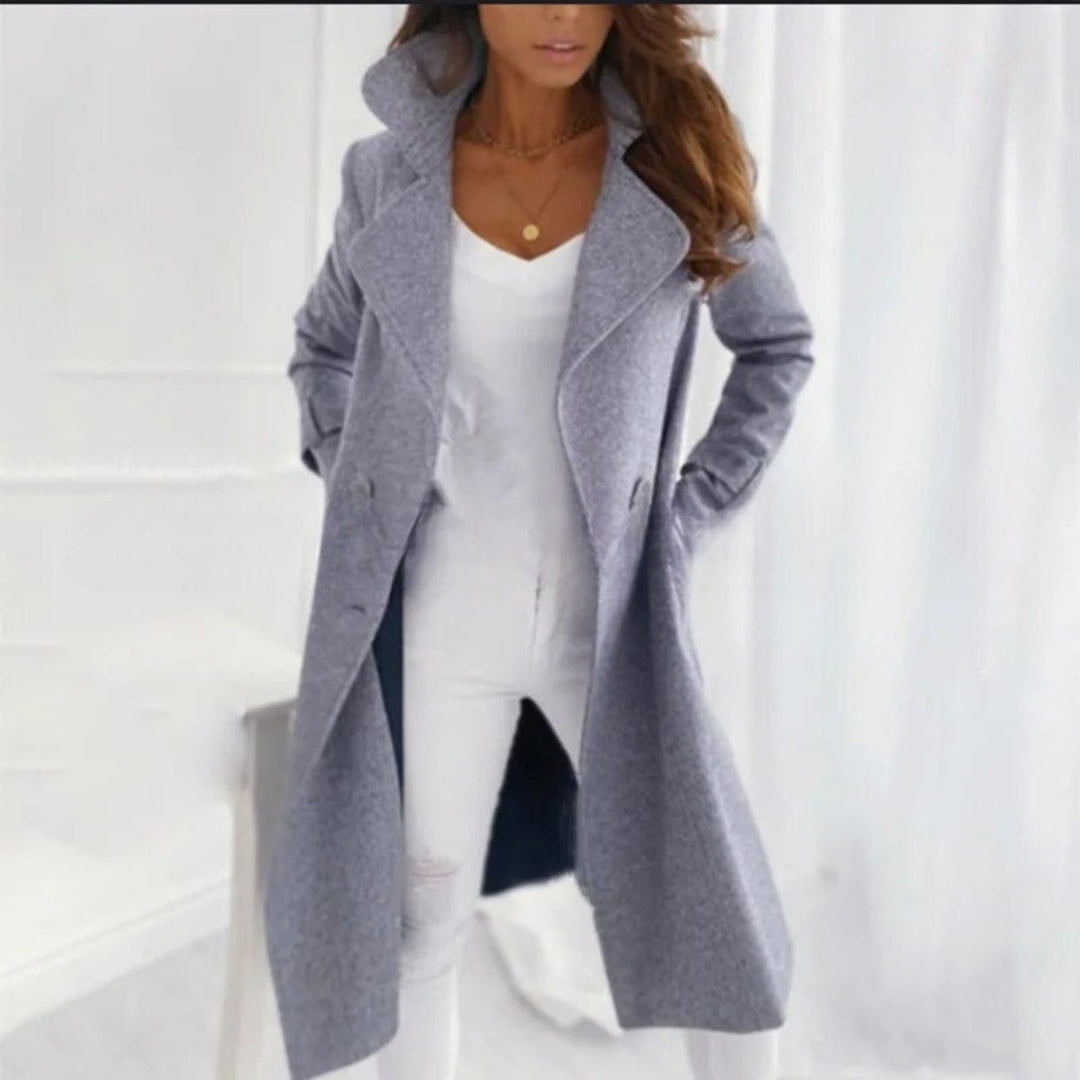 Chic Women's Overcoat with Notched Collar - Isabella