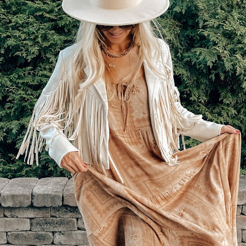 Chic Fringed Suede Women's Jacket - Ava