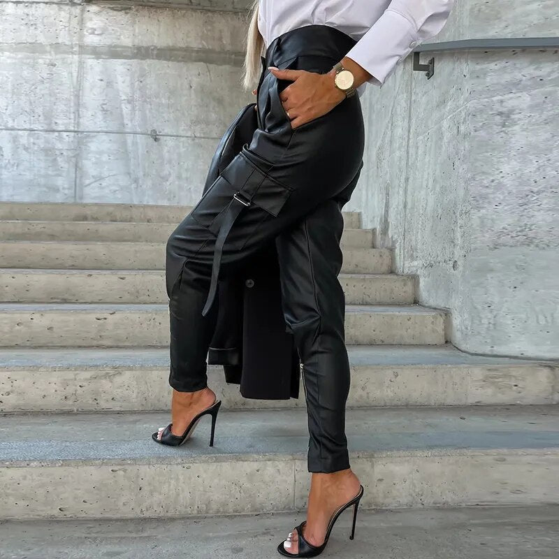 Chic Leather Trousers for Women - Bella