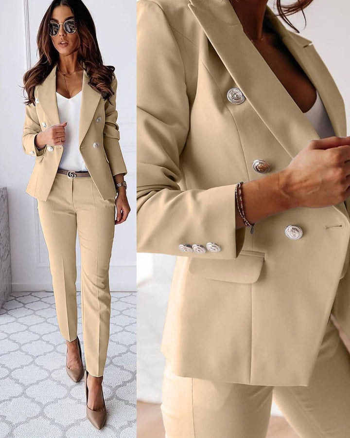 Chic Slim-Fit Two-Piece Ensemble for Contemporary Professional Attire
