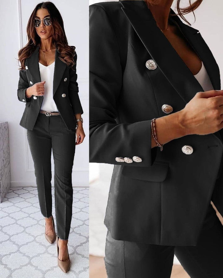 Chic Slim-Fit Two-Piece Ensemble for Contemporary Professional Attire
