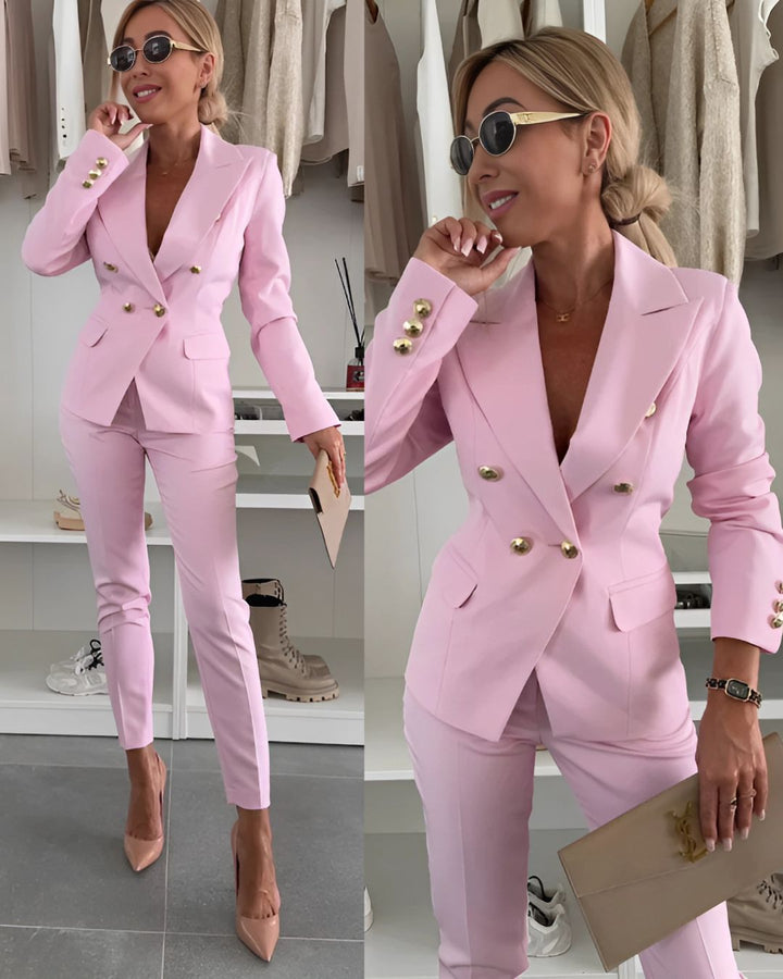 Chic Slim-Fit Two-Piece Ensemble for Contemporary Professional Attire