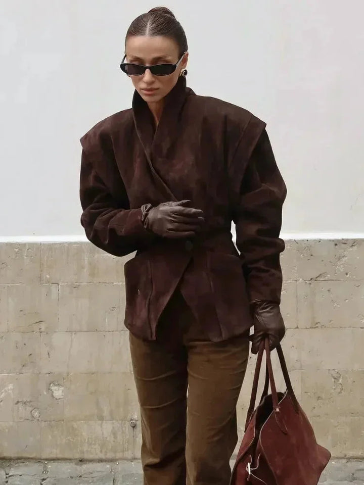 Chic Women's Faux Suede Blazer