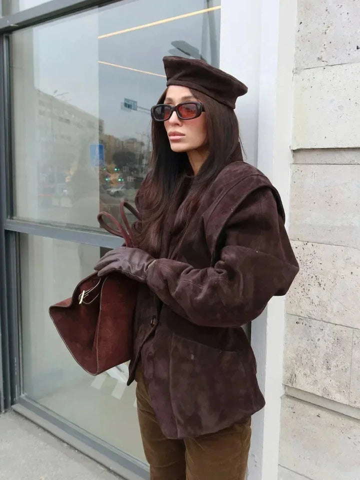 Chic Women's Faux Suede Blazer