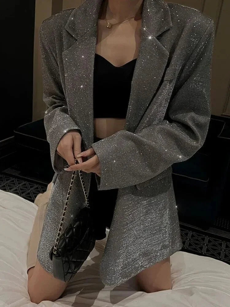 Sequin Women's Blazer for Chic Evenings