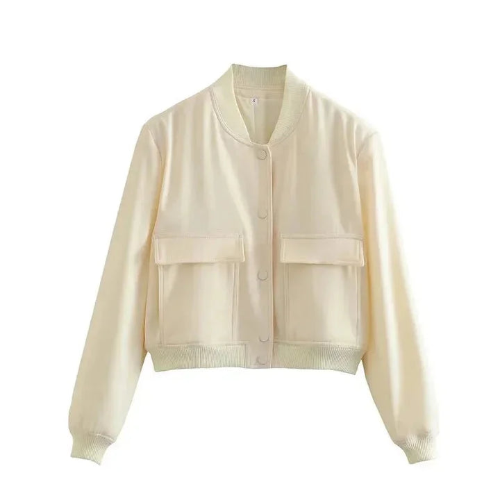 Women's bomber blazer with practical front pockets