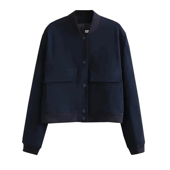 Women's bomber blazer with practical front pockets