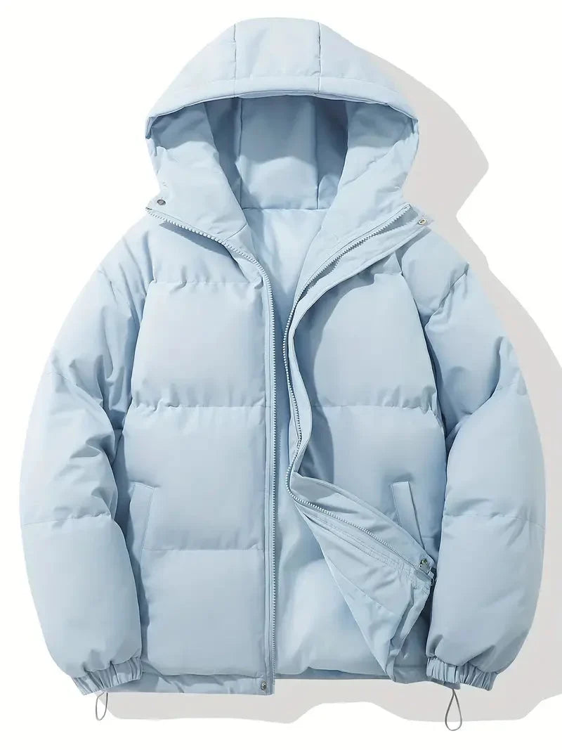 Women's Winter Blazer with Adjustable Hood and Zipper
