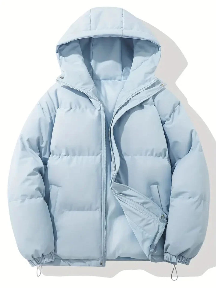 Women's Winter Blazer with Adjustable Hood and Zipper