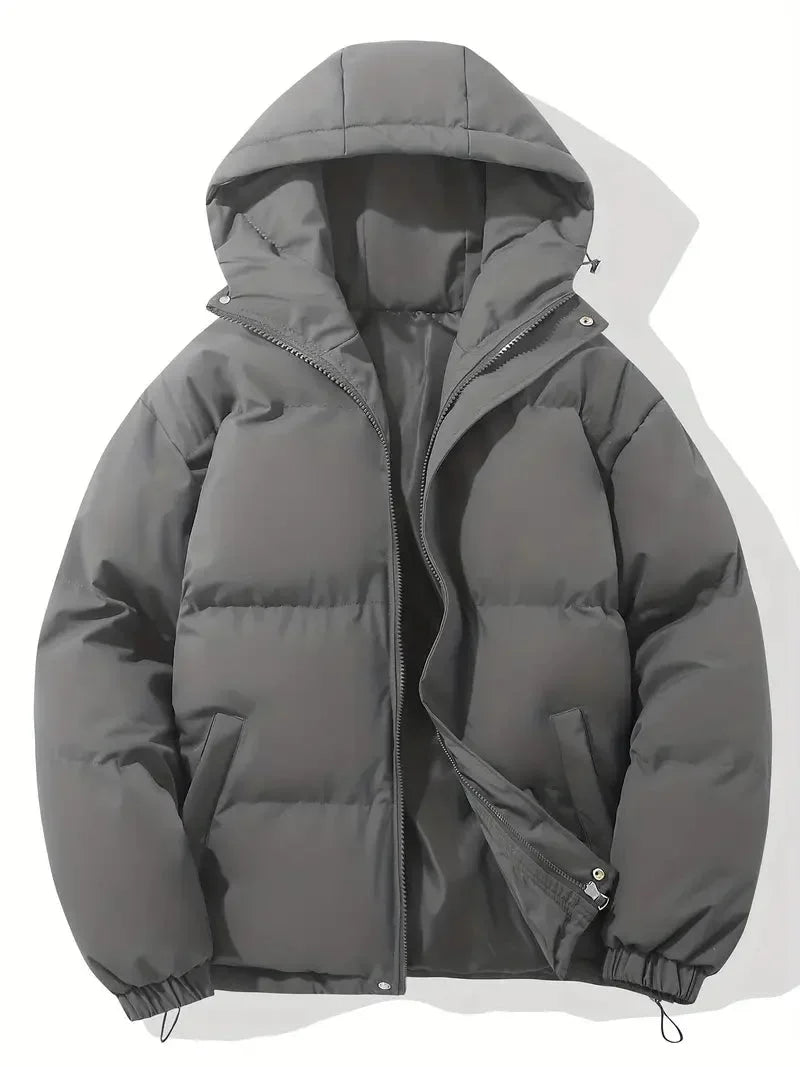 Women's Winter Blazer with Adjustable Hood and Zipper