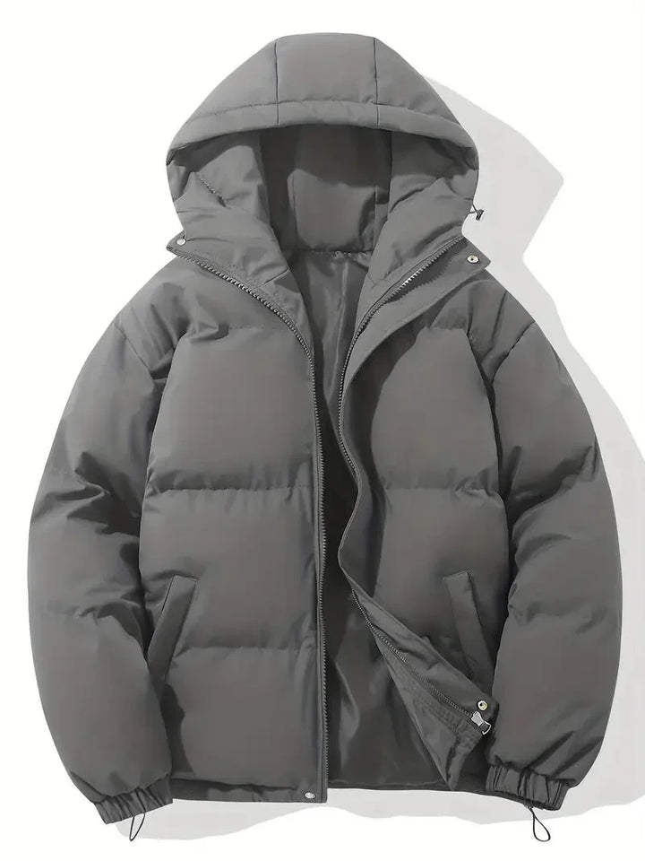 Women's Winter Blazer with Adjustable Hood and Zipper