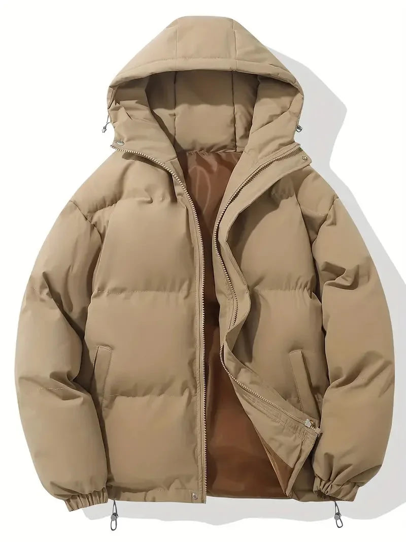 Women's Winter Blazer with Adjustable Hood and Zipper
