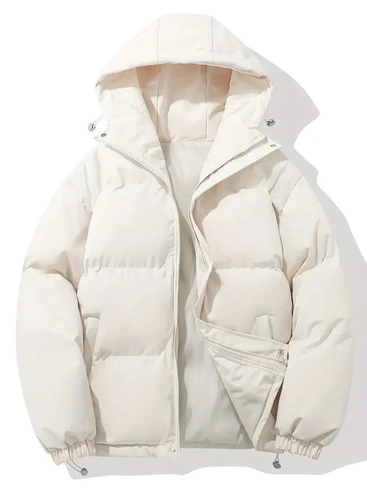 Women's Winter Blazer with Adjustable Hood and Zipper