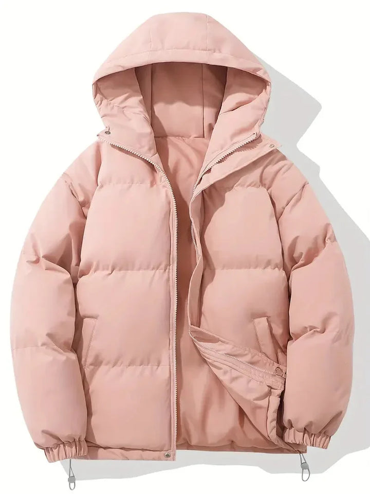 Women's Winter Blazer with Adjustable Hood and Zipper